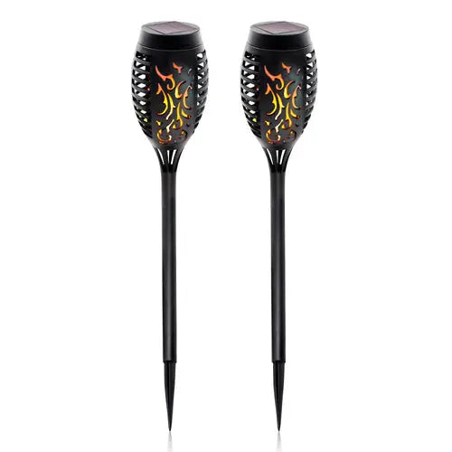2 Pcs Solar Lights Outdoor Solar 12 Led Torch Flickering Flame Lights Pink Iolaus