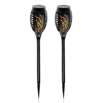 2 Pcs Solar Lights Outdoor Solar 12 Led Torch Flickering Flame Lights Pink Iolaus