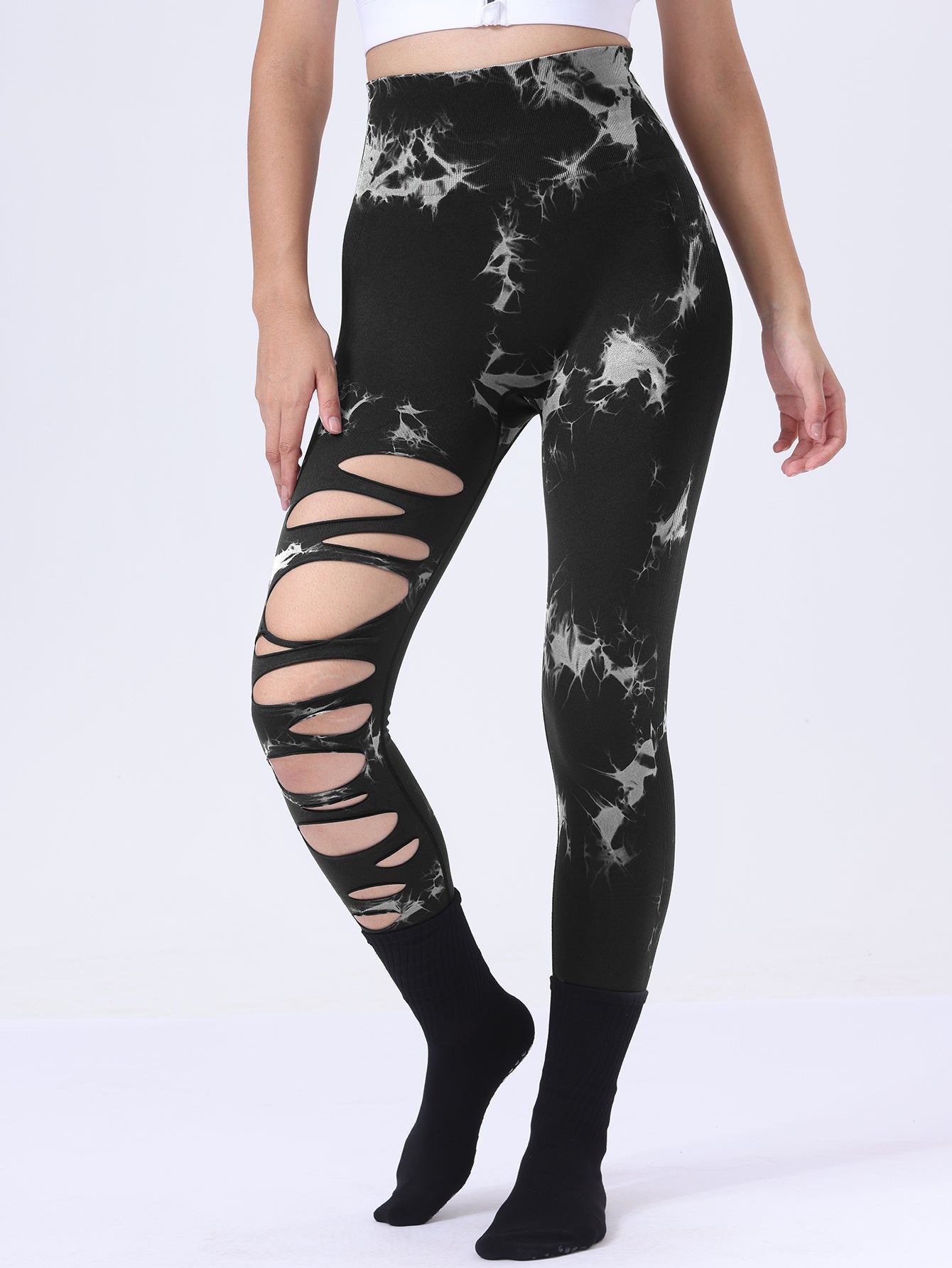 Adorex 4 Pack Tie-dye Workout Leggings For Women High Waist Seamless Scrunch Butt Lifting Gym Yoga Pants Elastic Pants Pink Lucy
