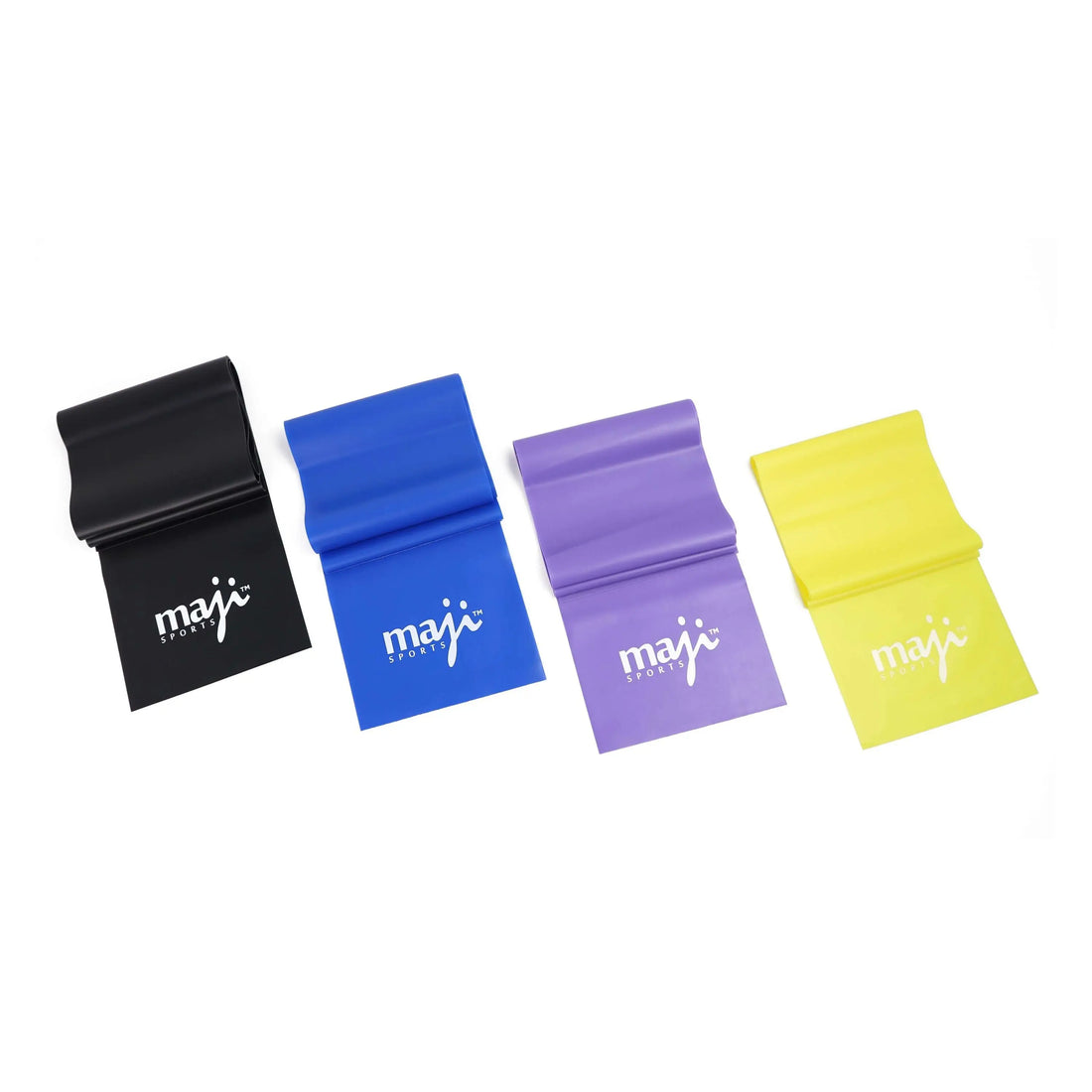 Full Body Exercise &amp; Stretch Bands - Variable Resistance 4 Pack Black Lavender