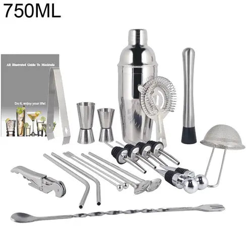 Boston Cocktail Shaker Bar Tools Wine Mixer Set Crimson Medea