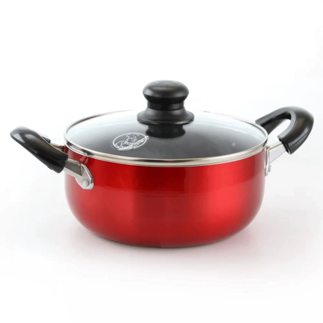 Better Chef 6-Quart Metallic Red Aluminum Dutch Oven with Glass Lid Sky Iapetus