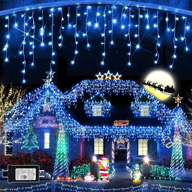 Halloween Christmas Lights Outdoor Decorations 100 LED 33Ft 8 Modes Pink Iolaus