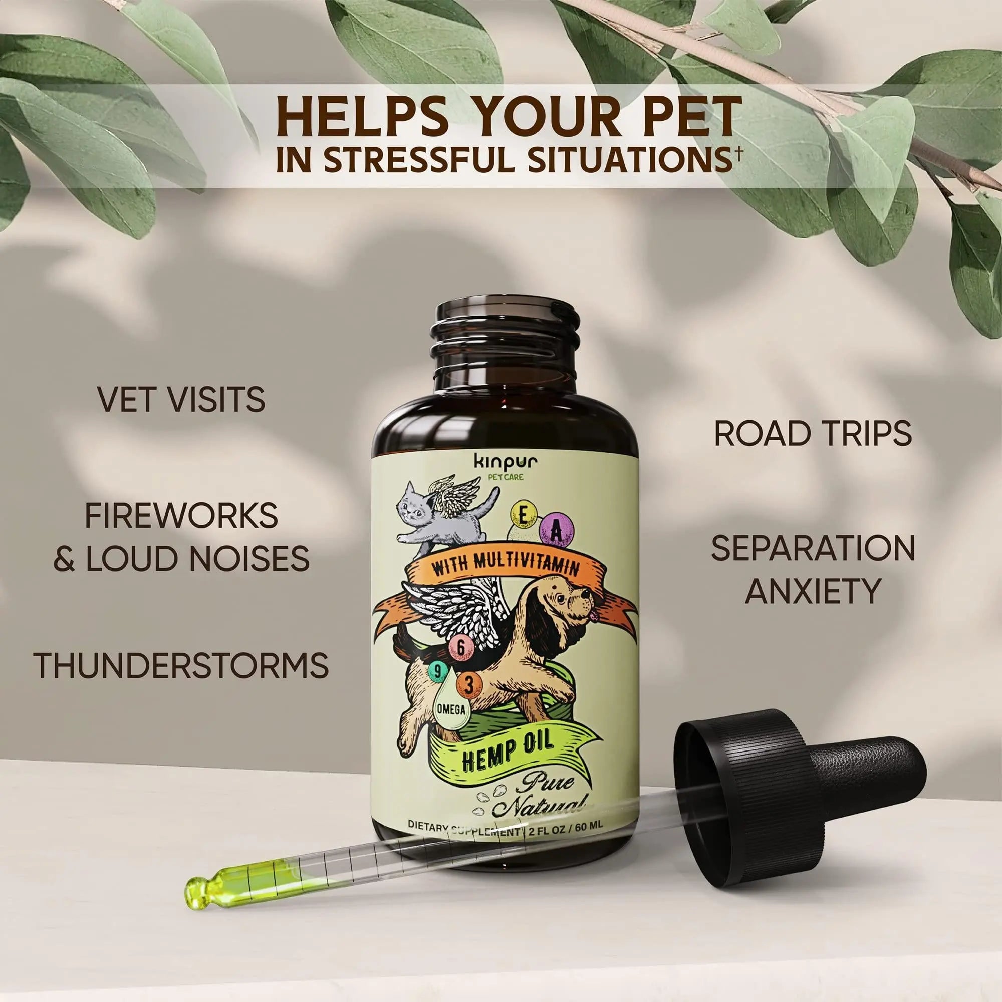 Hemp Oil for Dogs and Cats   Pet Hemp Oil   Cat and Dog Calming Periwinkle Eros