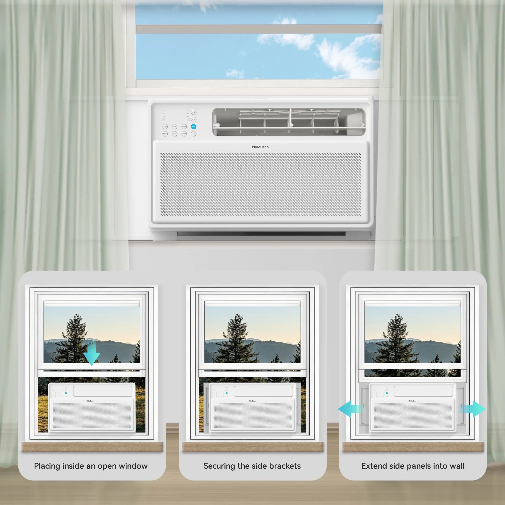 Energy Star Window Air Conditioner,12000 BTU 520 Sq Ft. Air Conditioner Window Unit with Wifi Inverter Ac, Remote Control, Ultra Quiet &amp; Easy Installation, ECO/24 Timer/Auto Restart