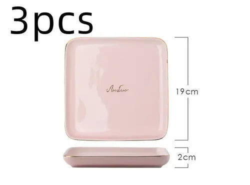 Light Luxury Ceramic Tableware Couple Tableware Crimson Medea