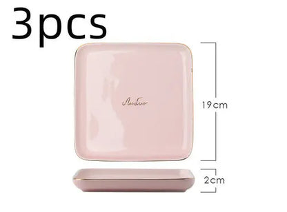 Light Luxury Ceramic Tableware Couple Tableware Crimson Medea