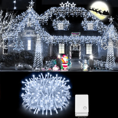 Halloween Christmas Lights Outdoor Decorations 100 LED 33Ft 8 Modes Pink Iolaus