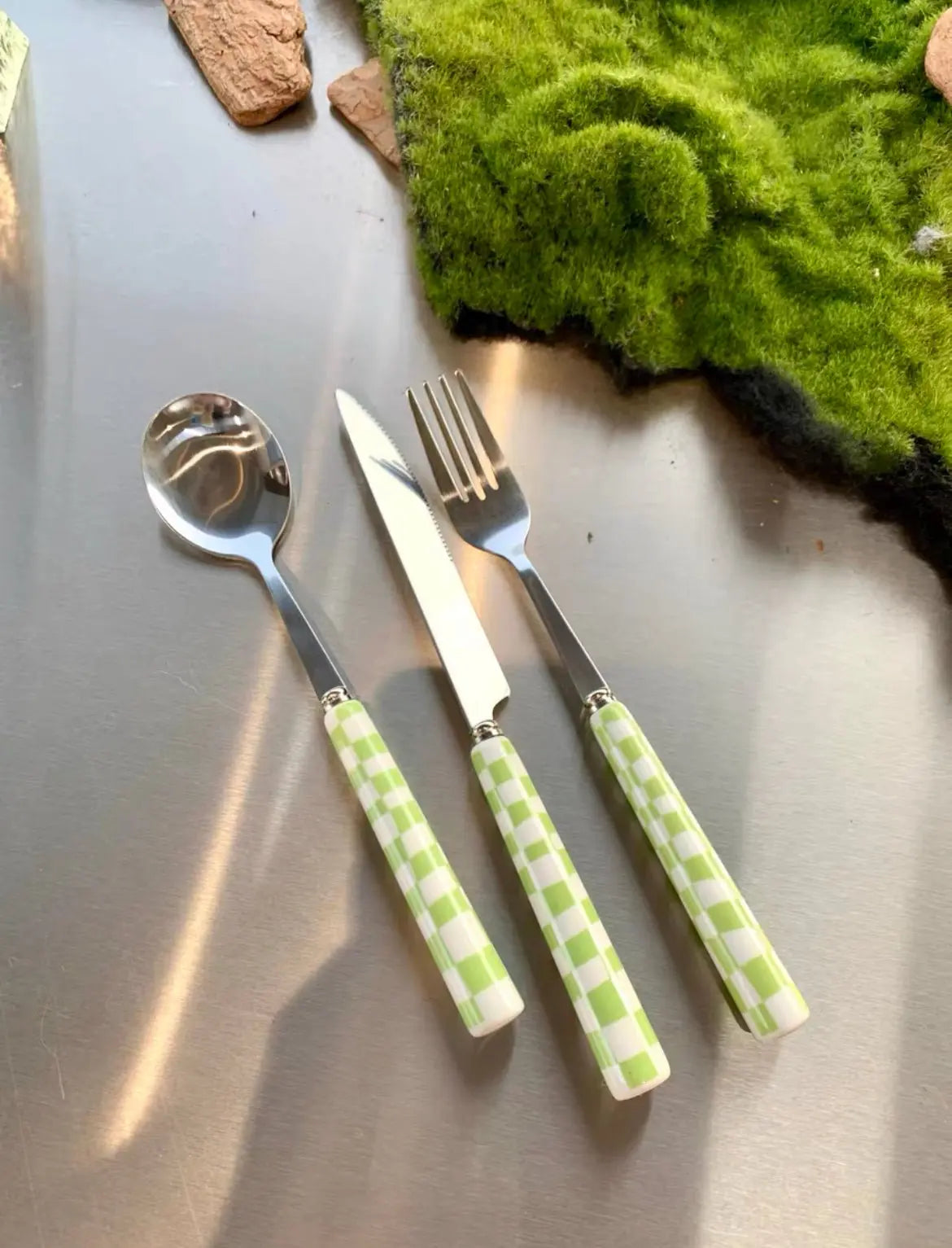 6 - Pack Modern Checkered Flatware Sets ( $4 / count ) Inspecial Home
