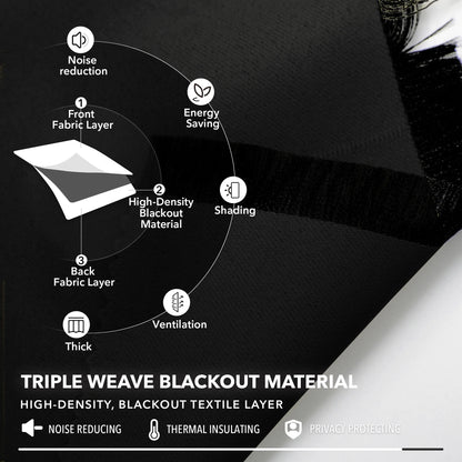 Black Rod Pocket Curtains Thermal Insulated Room Darkening Curtain 108 Inch Blackout Curtains for Patio Sliding Glass Door 52Wx108L Inch Black 2 Panels