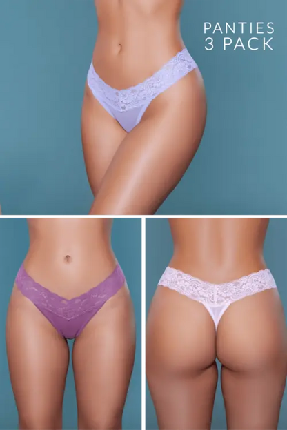2201 Mila Thong 3 Pack Brown Sooty