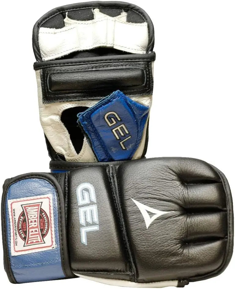 Gel Sparring MMA Glove, Real Leather Combat Mitts, Shock Absorbing Gel Lemon Odysseus