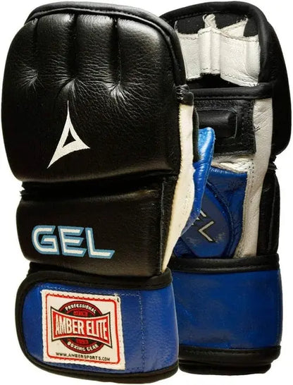 Gel Sparring MMA Glove, Real Leather Combat Mitts, Shock Absorbing Gel Lemon Odysseus