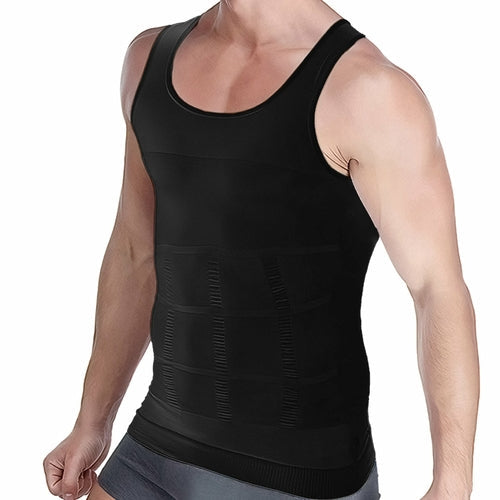 Aptoco Compression Shirt for Men Shapewear Vest Body Shaper Undershirt Pink Iolaus