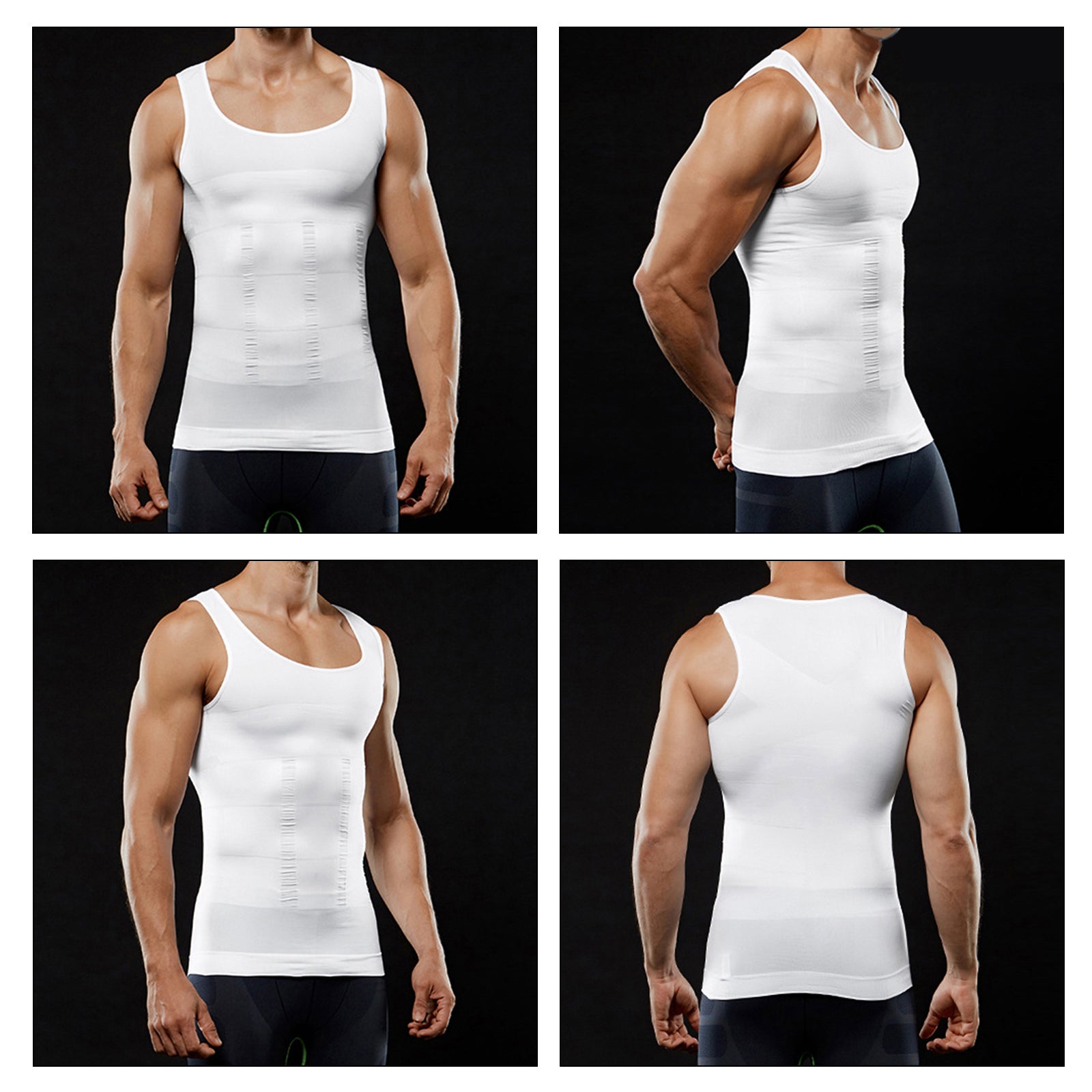 Aptoco Compression Shirt for Men Shapewear Vest Body Shaper Undershirt Pink Iolaus