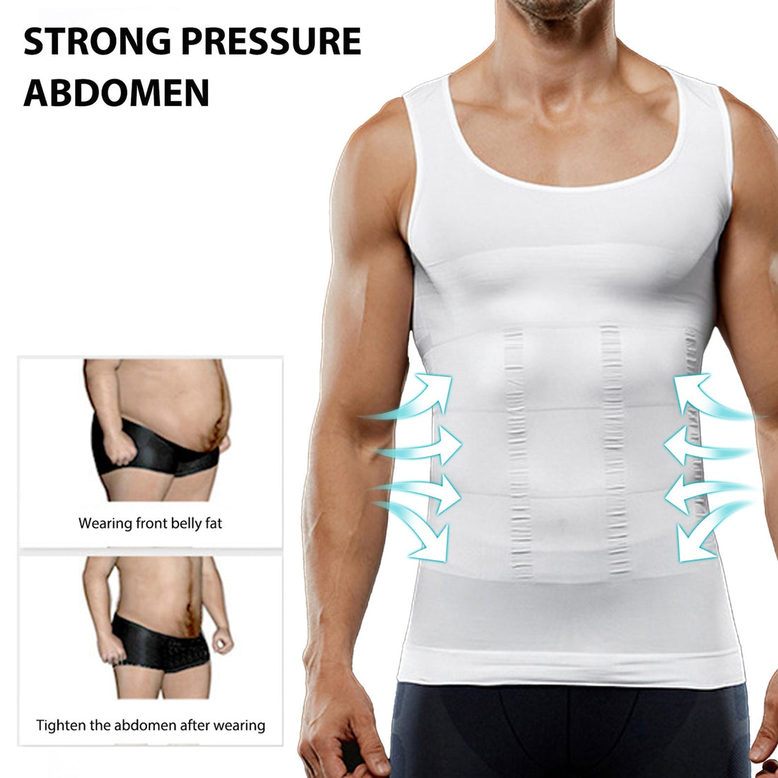 Aptoco Compression Shirt for Men Shapewear Vest Body Shaper Undershirt Pink Iolaus