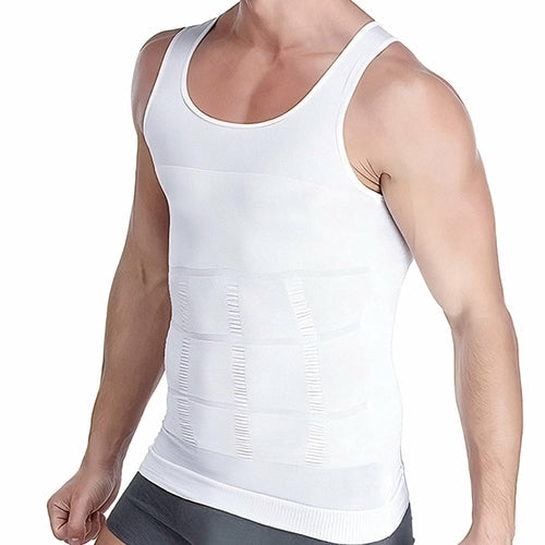 Aptoco Compression Shirt for Men Shapewear Vest Body Shaper Undershirt Pink Iolaus