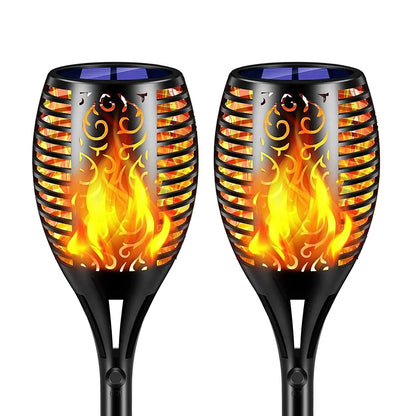 2 Pcs Solar Lights Outdoor Solar 12 Led Torch Flickering Flame Lights Pink Iolaus