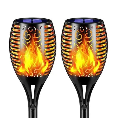 2 Pcs Solar Lights Outdoor Solar 12 Led Torch Flickering Flame Lights Pink Iolaus