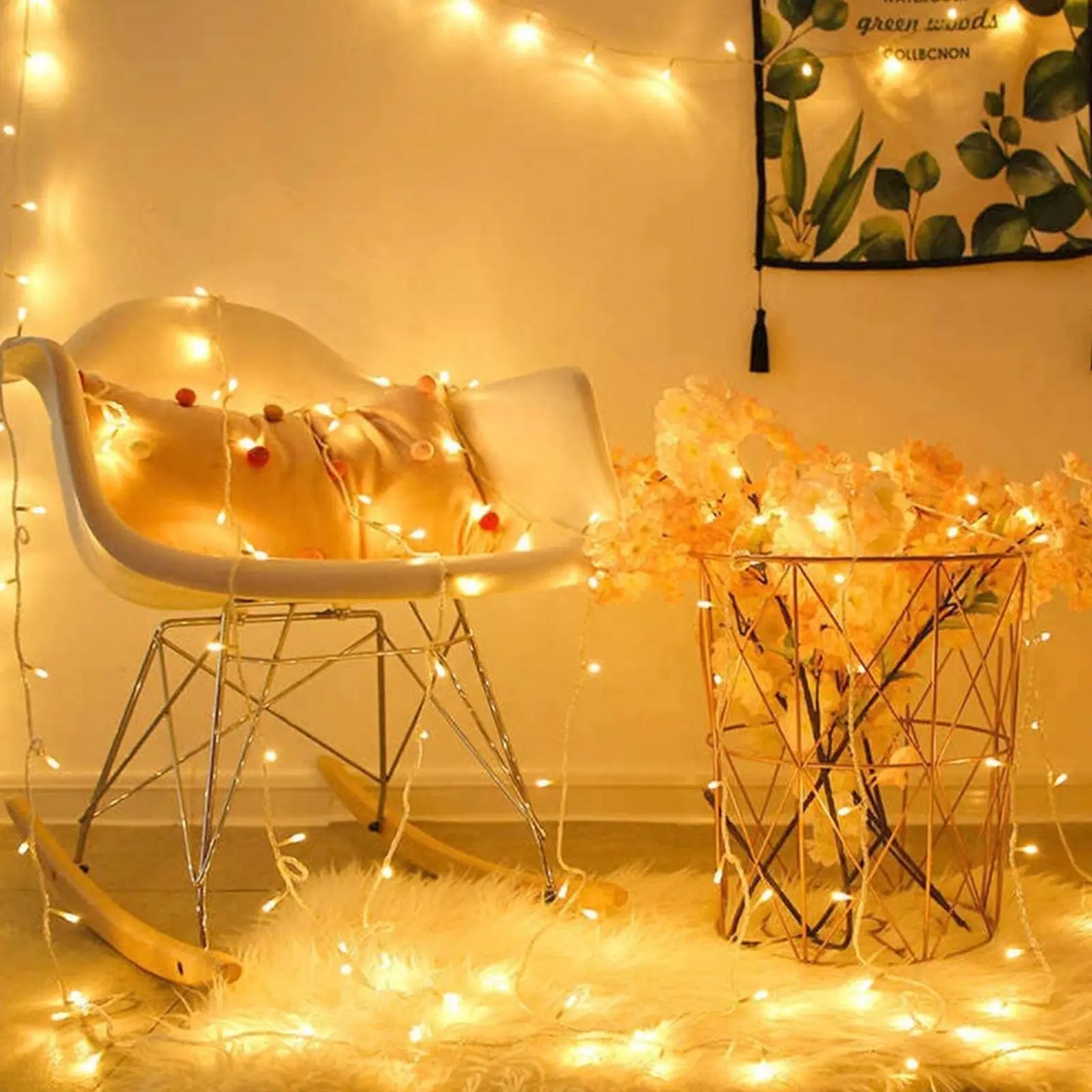 Halloween Christmas Lights Outdoor Decorations 100 LED 33Ft 8 Modes Pink Iolaus