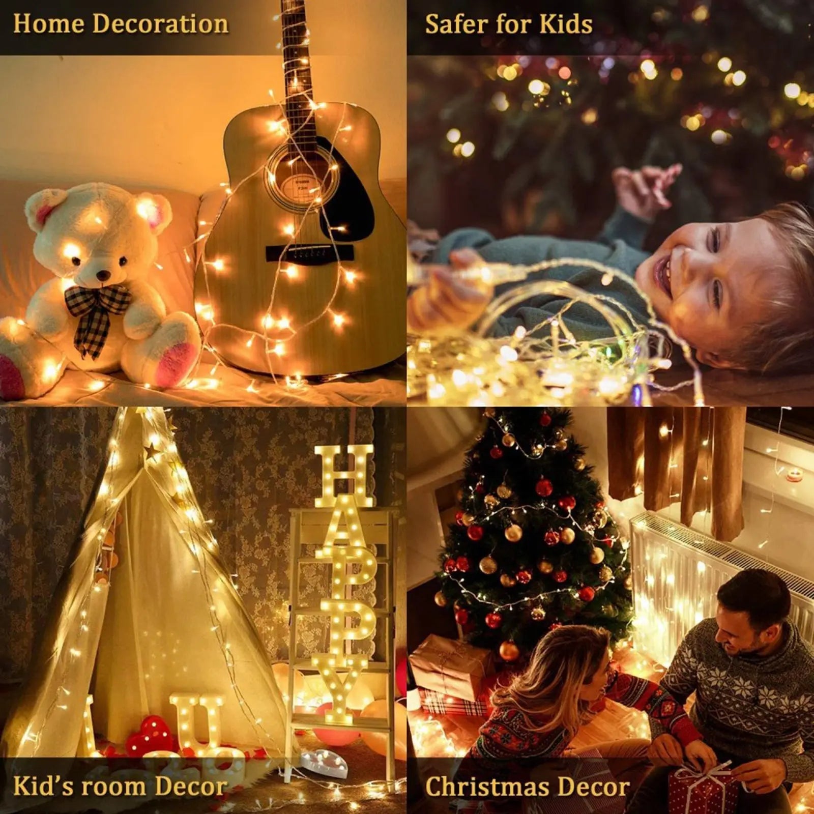 Halloween Christmas Lights Outdoor Decorations 100 LED 33Ft 8 Modes Pink Iolaus