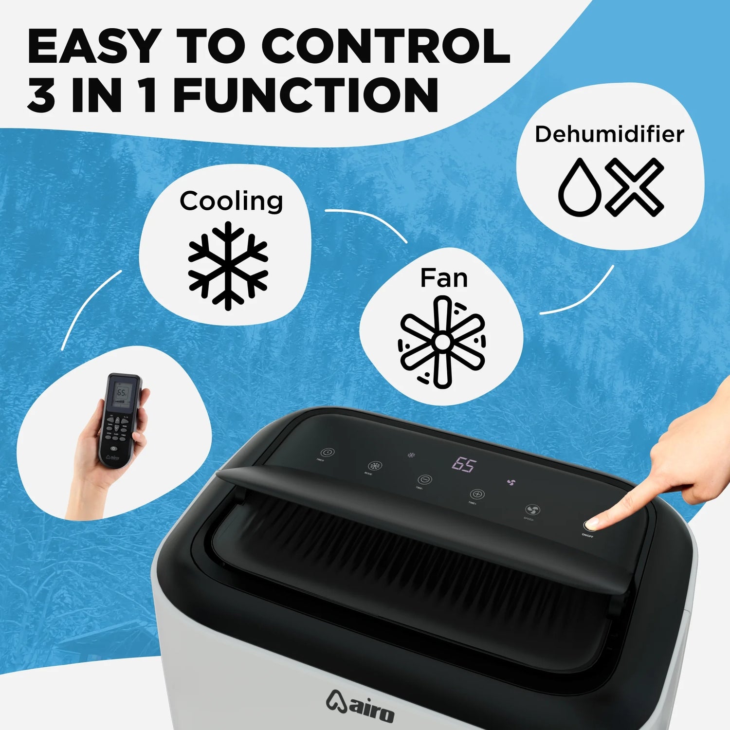 Airo Portable Air Conditioner 8000 BTU (6000 BTU DOE), Standing AC Unit with DIY Window Kit