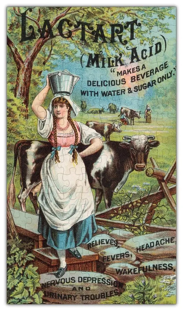 Milk Acid Vintage Poster Wooden Jigsaw Puzzle 