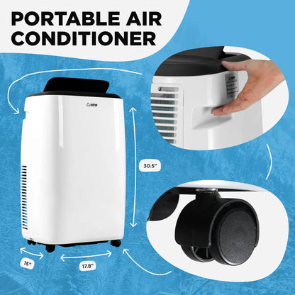 Airo Portable Air Conditioner 8000 BTU (6000 BTU DOE), Standing AC Unit with DIY Window Kit