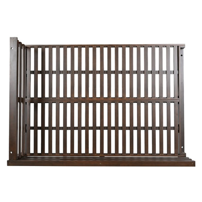 Acacia Wood Porch Swing Bed for Outdoor with Hemp Ropes - Full Size Sangria Beech