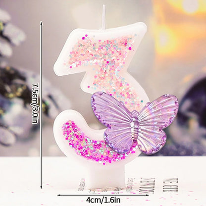 3D Number Cake Decorating Candle Pink Glitter Birthday Candles Digital Candle Cake Topper Birthday Party Anniversary Cake Decor
