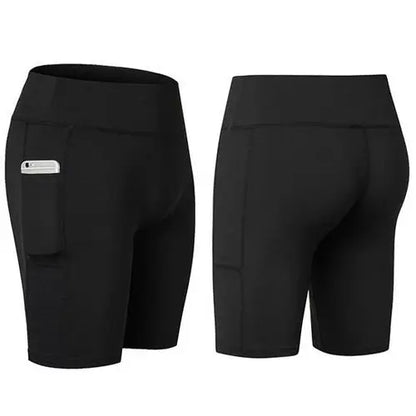 All Seasons Yoga Shorts Stretchable With Phone Pocket Salmon Lucky