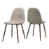 Elegant Wheat Fabric Dining Chair Set with Iron Legs and Dark Walnut Sangria Beech