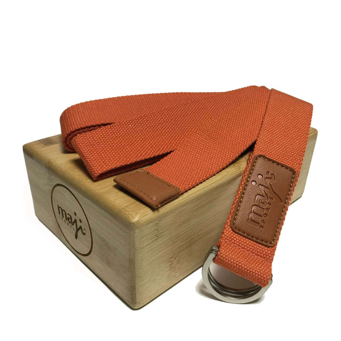 Bamboo Yoga Block &amp; Strap Combo Black Lavender
