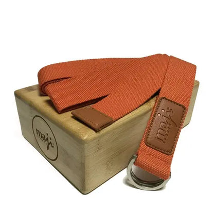 Bamboo Yoga Block &amp; Strap Combo Black Lavender