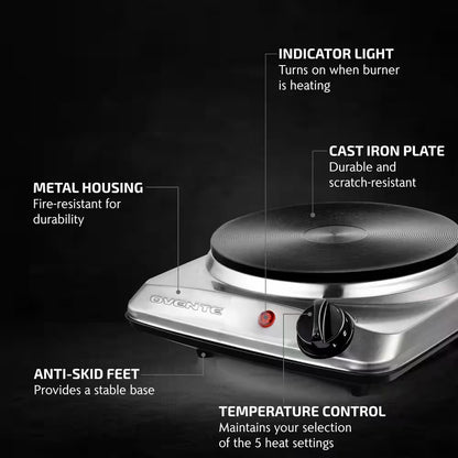 Single Burner 7.25 In. Silver Hot Plate