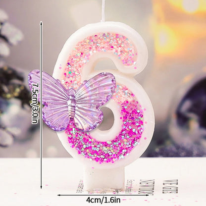 3D Number Cake Decorating Candle Pink Glitter Birthday Candles Digital Candle Cake Topper Birthday Party Anniversary Cake Decor