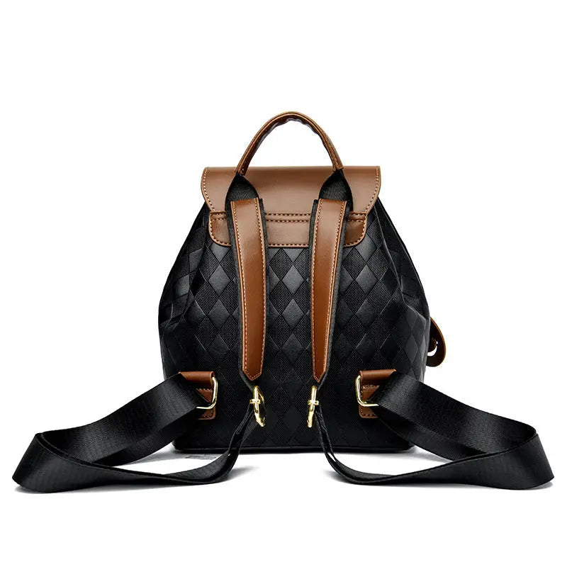 Female Backpack Casual Multifunction Women Leather Backpack Shoulder Crimson Medea
