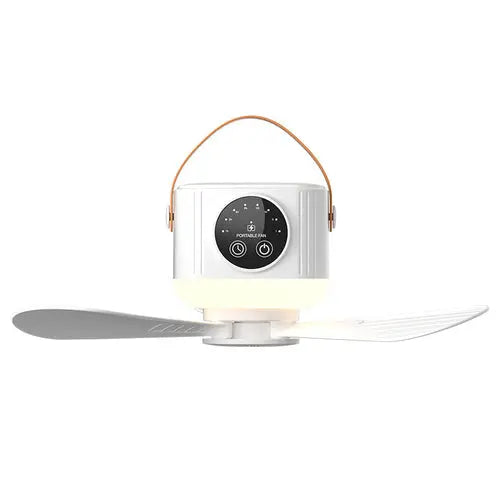 Multifunctional Light Small Ceiling Fan Outdoor Camping USB Crimson Medea