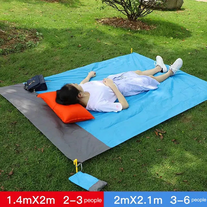 Portable Waterproof Picnic Mat Beach Mat Pocket Blanket Maroon Asteria