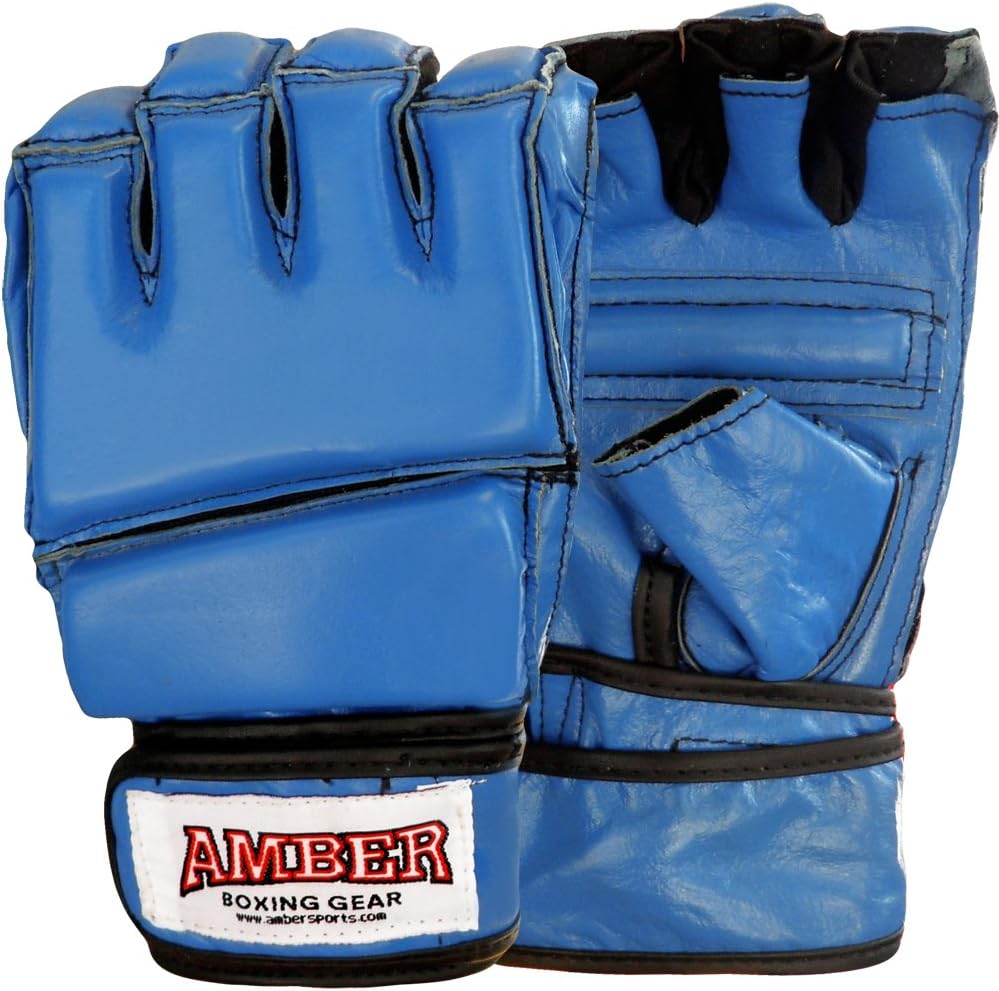 Amber Fight Gear Premium Grappling Gloves for MMA Leather, Enhanced Lemon Odysseus