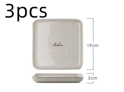 Light Luxury Ceramic Tableware Couple Tableware Crimson Medea