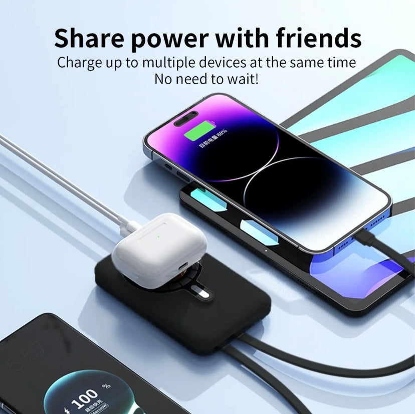 Power Bank Magnetic Portable Wireless FastCharger 10000mAh Type - C Cable LEDDisplay 22.5W PD Fast Charging LightingMag-Safe Battery Pack For IPhone15 14 13 12 Mini Pro Pro Max Devices Digital Pink Lucy