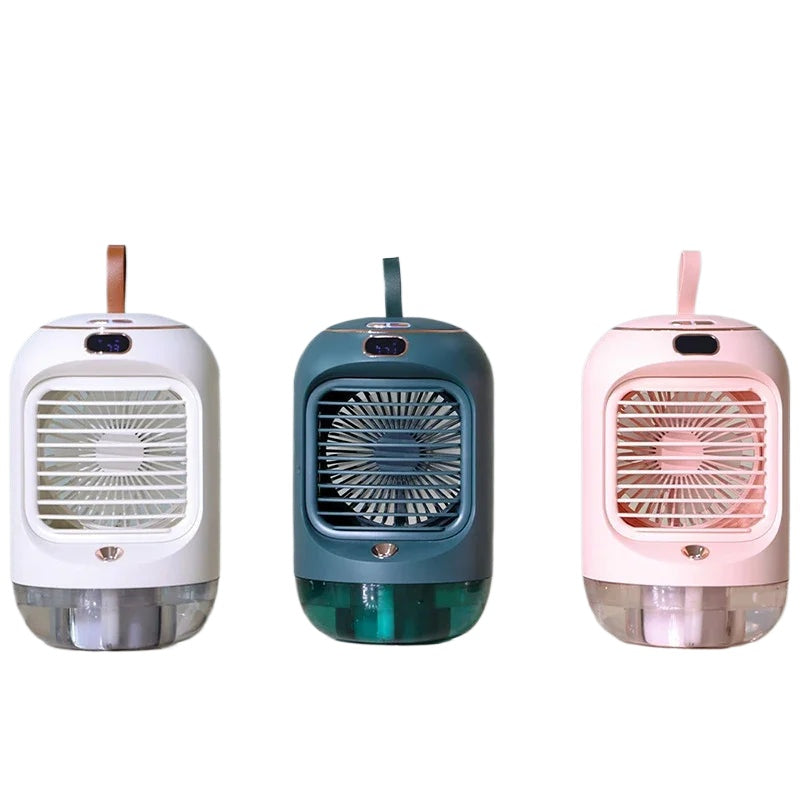 Portable Electric Fan Desktop Fan With Air Humidifier Air Conditioner Maroon Asteria