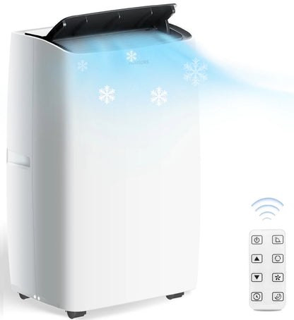 Portable Air Conditioners 12000 BTU, Room Air Conditioning Portable for Room, 24H Timer, 5-In-1 Quiet AC Unit as Cooler Dehumidifier Fan, Remote Control Window Kit Included