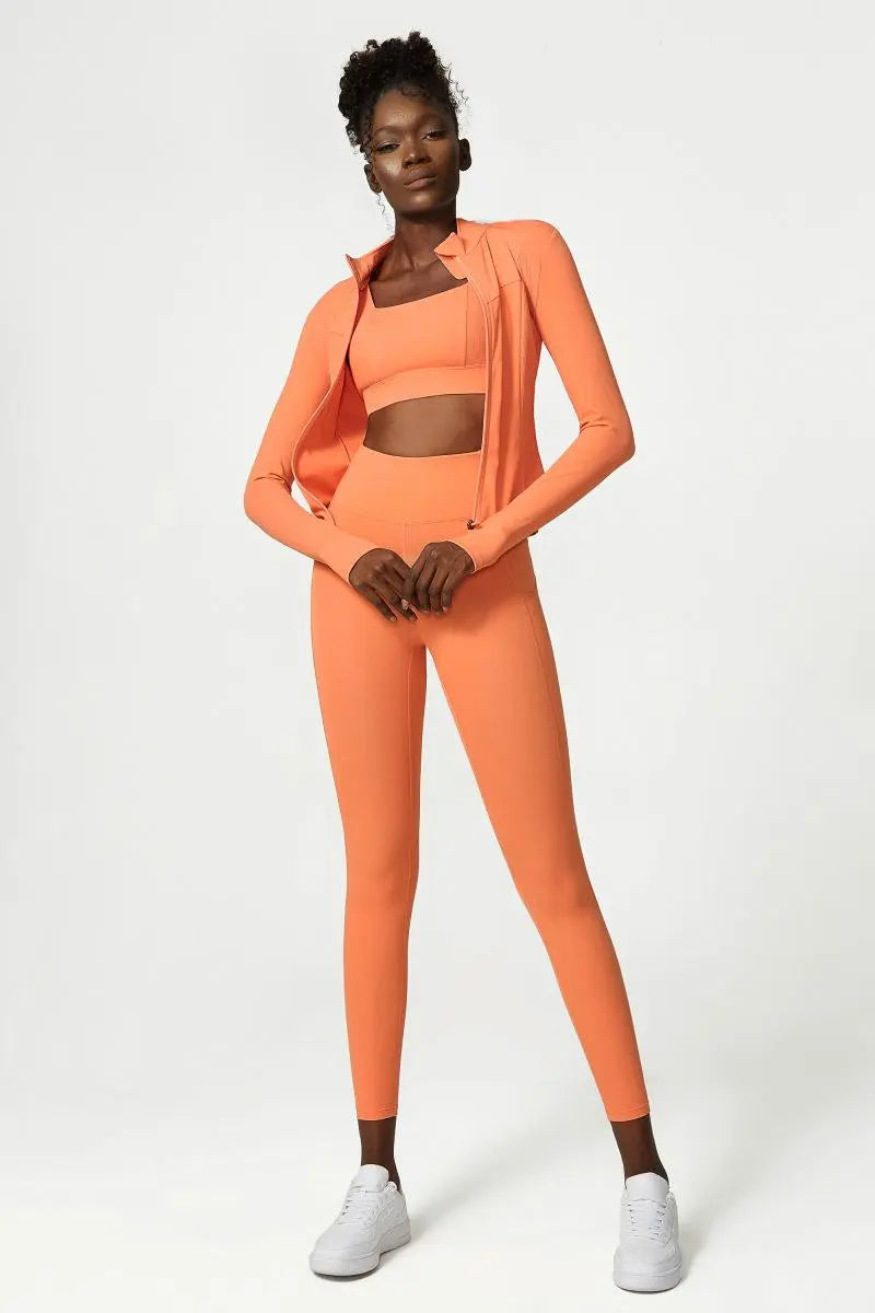 Nude Zipper Yoga Jacket Harlequin Iolaus