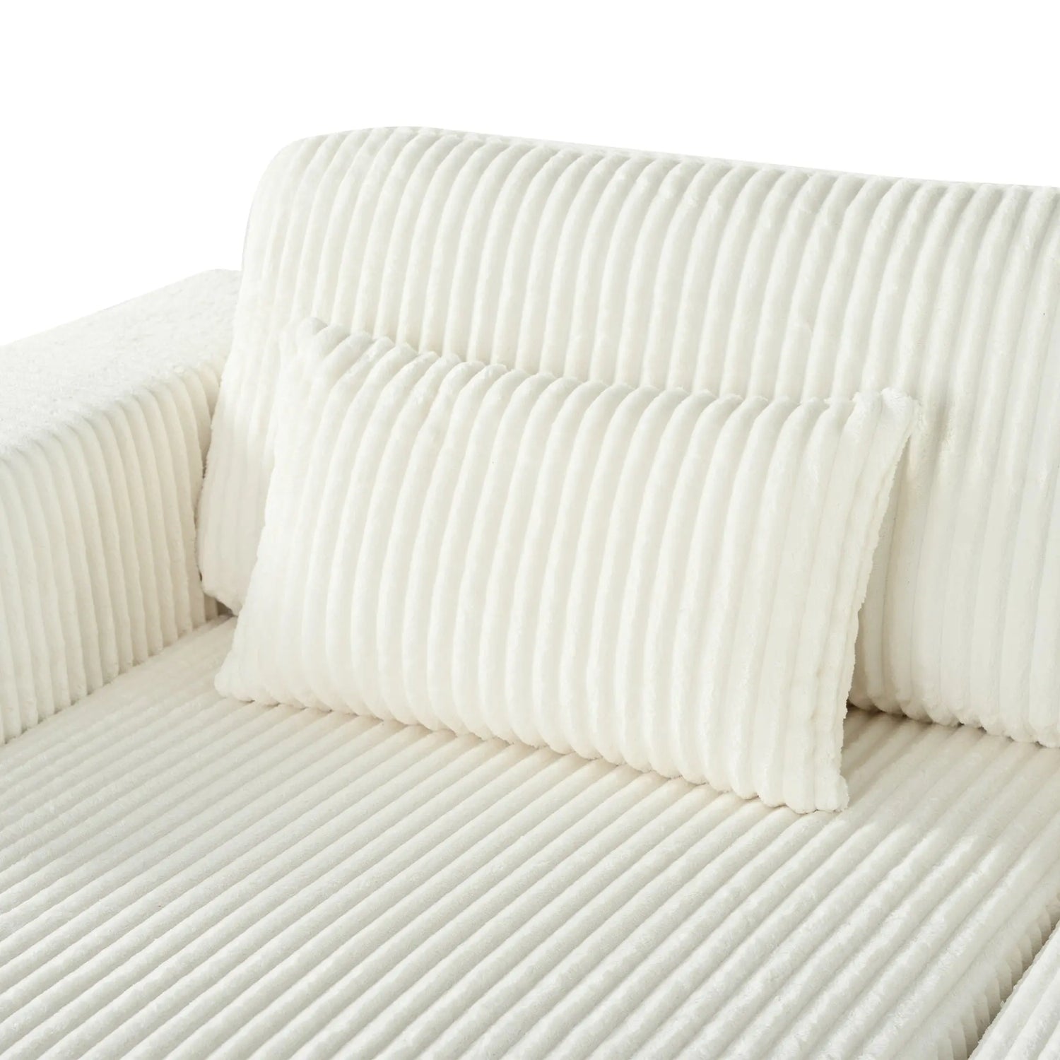 Corduroy Double Sofa Bed with 2 Pillows, Perfect for Living Rooms, Sangria Beech