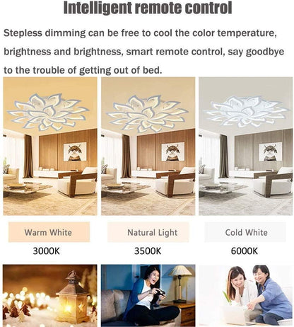 LED Dimmable Ceiling Light Modern Flower Shape Ceiling Lamp Fixture Living Room Bedroom Children&