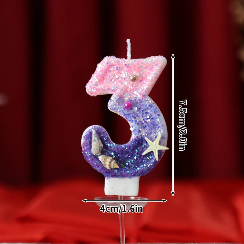 3D Number Cake Decorating Candle Pink Glitter Birthday Candles Digital Candle Cake Topper Birthday Party Anniversary Cake Decor
