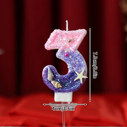 3D Number Cake Decorating Candle Pink Glitter Birthday Candles Digital Candle Cake Topper Birthday Party Anniversary Cake Decor
