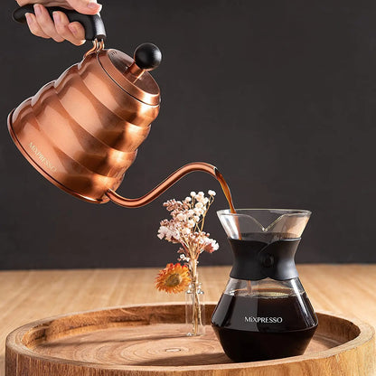 Gooseneck Pour over Coffee Kettle, Barista Pour Control Design for Coffee &amp; Tea High-Grade Stainless Steel 1.2 Liter (40 Oz) Drip Coffee Induction Cooker, Copper Stovetop Kettle
